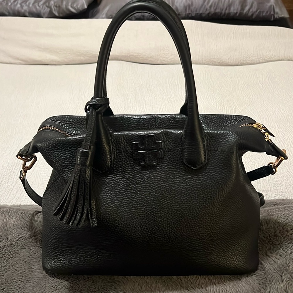 Tory Burch Leather McGraw Slouchy Satchel - Black